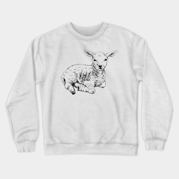 Lamb print Crewneck Sweatshirt by rachelsfinelines